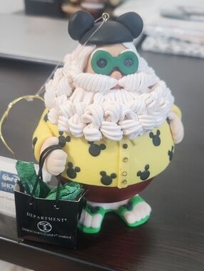 Disney/ Dept. 56  Santa Ornament with Mickey Shirt